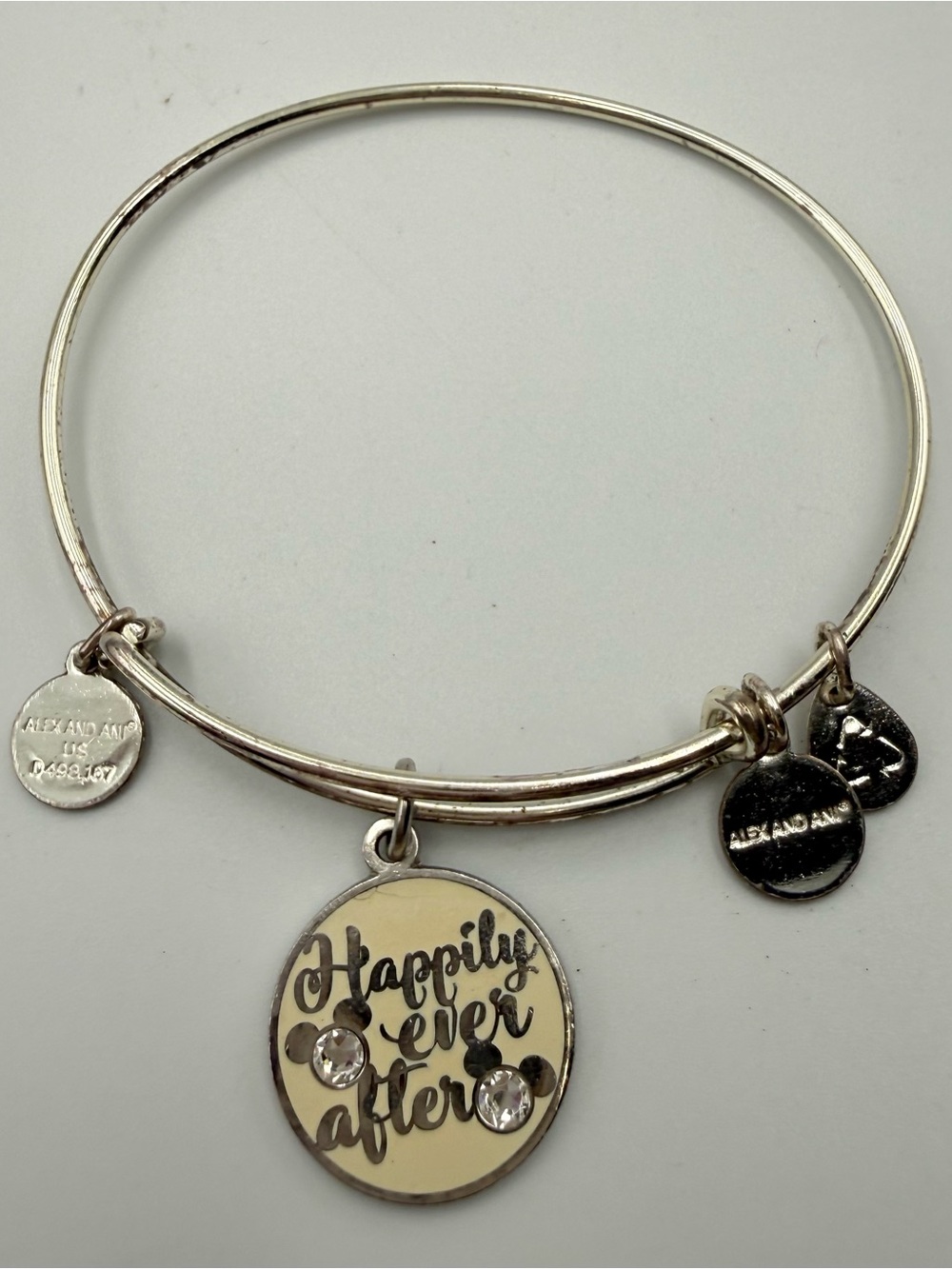 Alex and Ani Silver Expandable with Happily Ever After Disney Charm